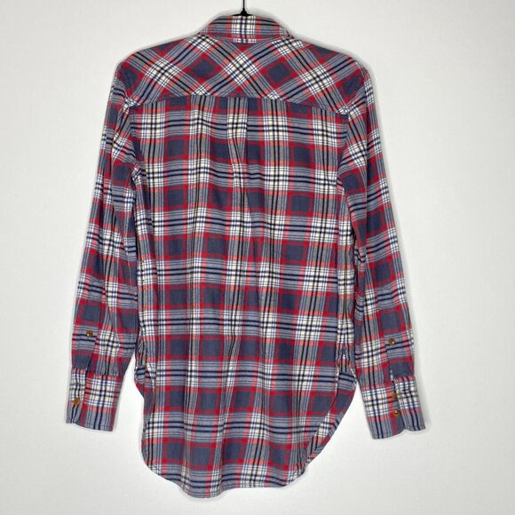 J. Crew Boyfriend Plaid Flannel Button Down Shirt Women's Size 00 - Picture 5 of 6